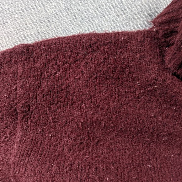 Dark Maroon Wooly Turtleneck Sweater - Picture 3 of 3